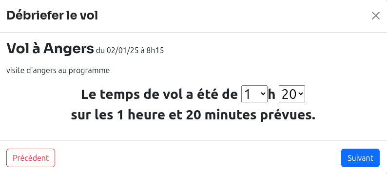 Débriefing étape 3 - Temps de vol