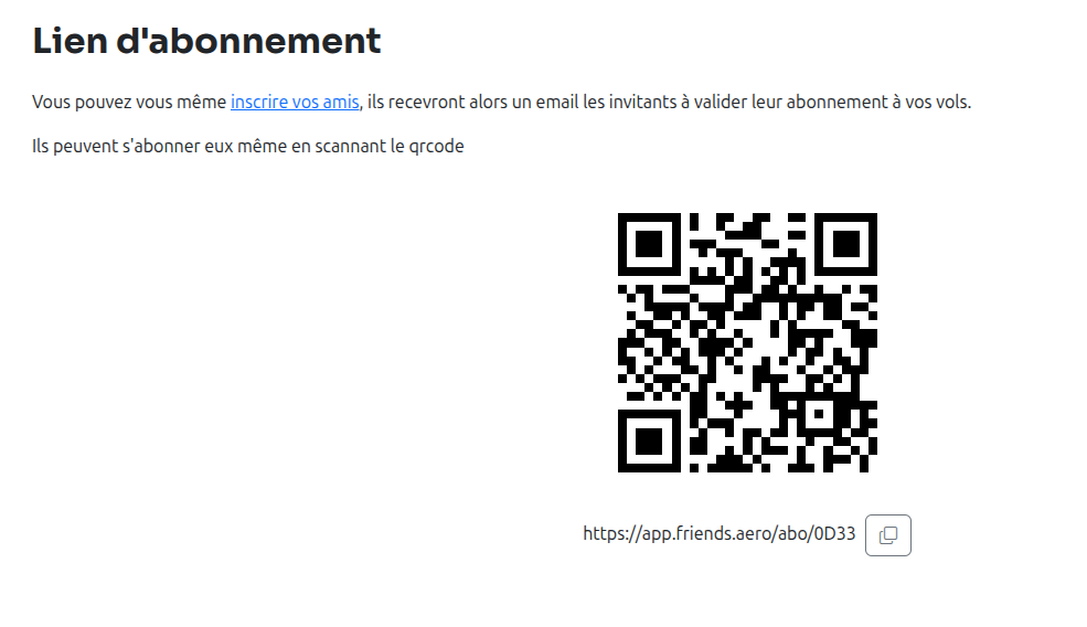 Lien d'abonnement