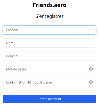 Page pour senregistrer
