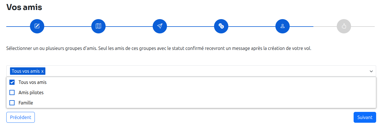 Sélection des amis